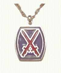 10th Mountain Division Crossed Swords Medallion - enameled